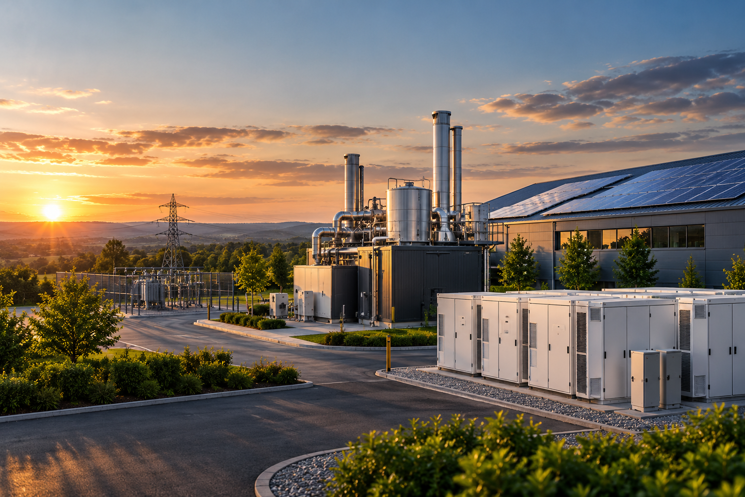 On-site generation, solar and battery storage energy facility
